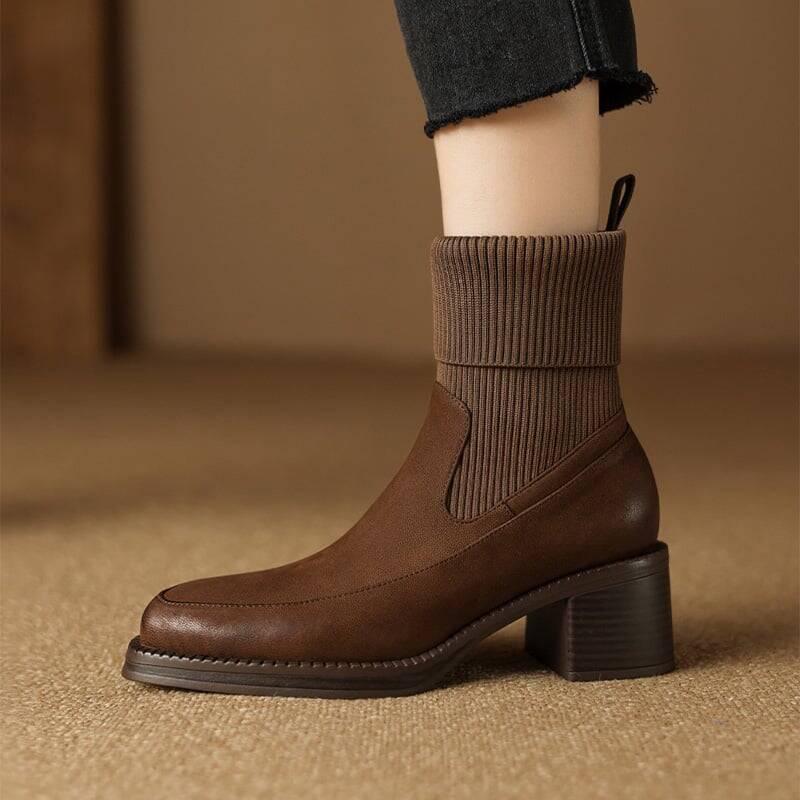 CHIKO Aegle Round Toe Block Heels Ankle Boots