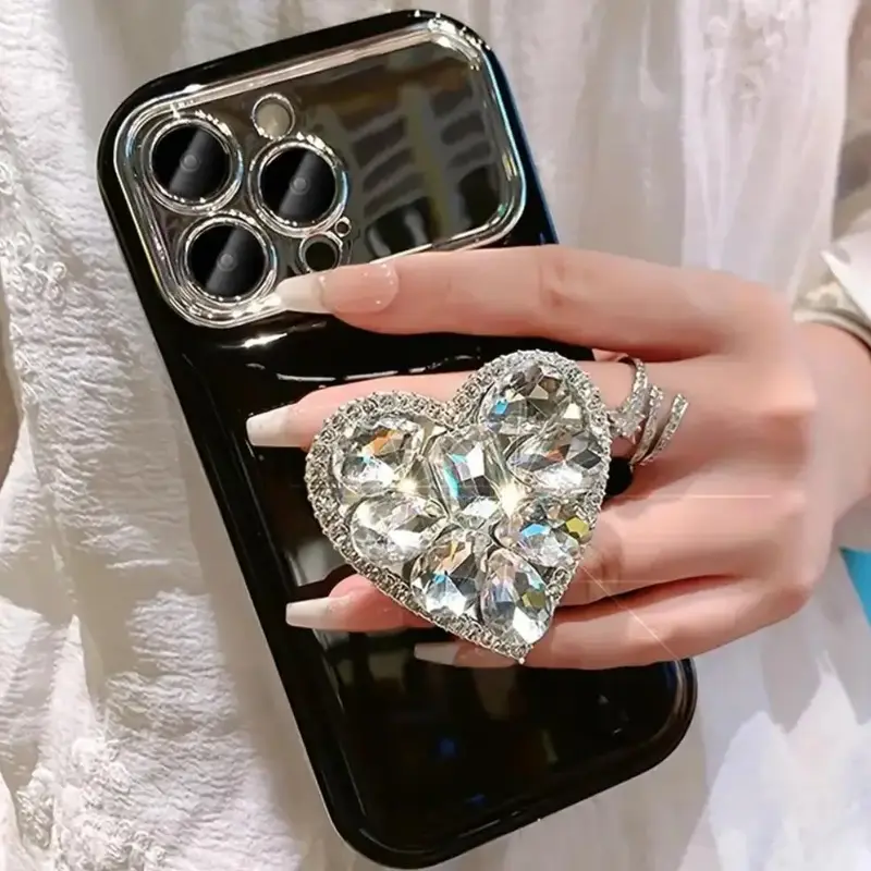 Luxury Heart Shaped Mirror Phone Case, Decorative Phone Protector Cover, Phone Accessories Compatible With iPhone 11 12 13 14...