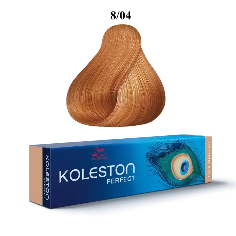 Wella Professionals Koleston Perfect Tinta permanente per capelli 8/04 Biondo chiaro ramato naturale 60 ml