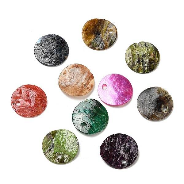 Spray Painted Natural Akoya Shell Charms