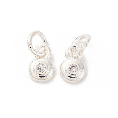 Brass Micro Pave Cubic Zirconia Charms