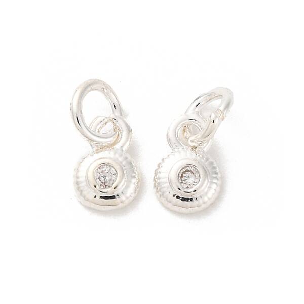 Brass Micro Pave Cubic Zirconia Charms