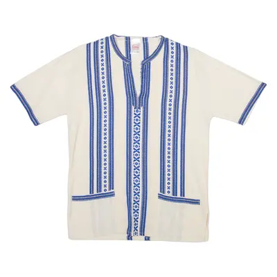 GIRAS Mens Shirt Beige Crazy Pattern S
