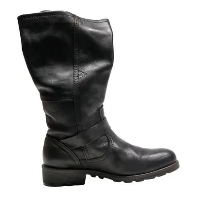 PALLADIUM Biker Boots Black Leather Womens UK 4
