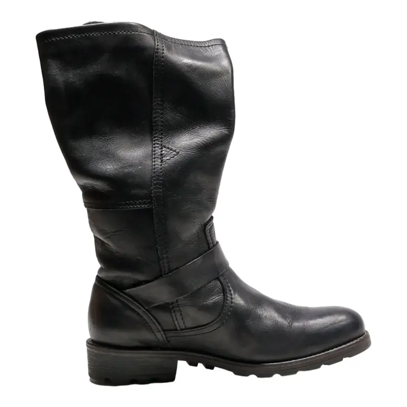 PALLADIUM Biker Boots Black Leather Womens UK 4