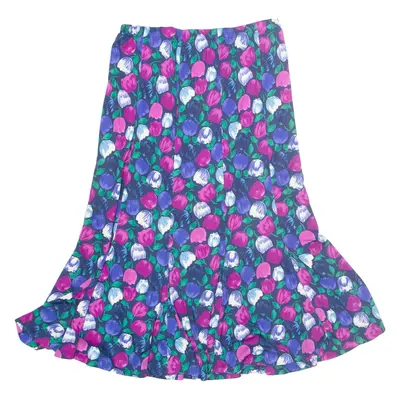 Womens A-Line Skirt Blue Midi Floral M