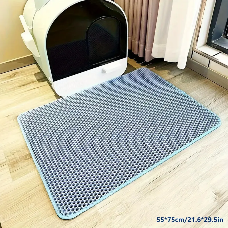 Double Layer Cat Litter Mat, 1 Count Washable Pet Litter Mat for Indoor, Cat Litter Tray Mat, Pet Litter Supplies for Small M...