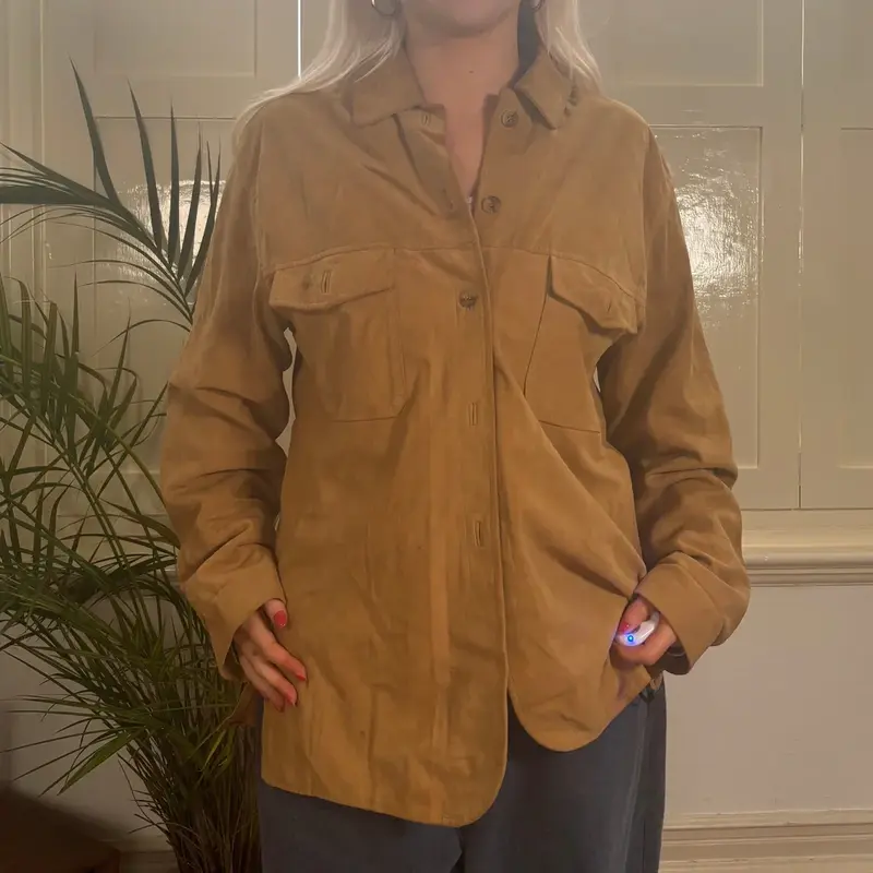 Evolution Jacket - Large Beige Suede