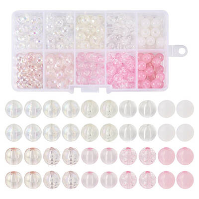 200Pcs 10 Style Transparent Acrylic Beads Sets