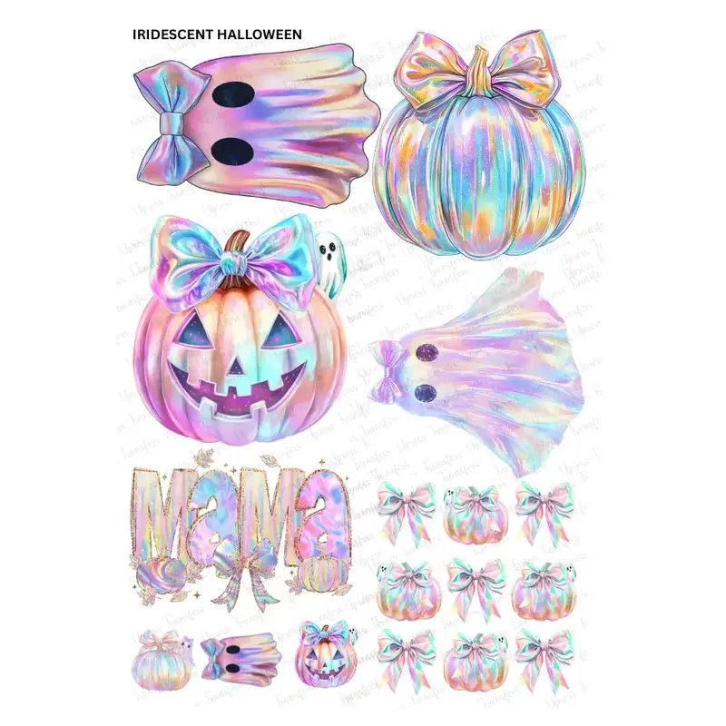 Iridescent Halloween Mini DTF Transfer Gang Sheet 24.5\