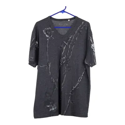 Guess Graphic T-Shirt - 2XL Grey Cotton