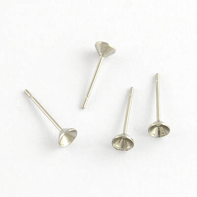 Non-Tarnish 304 Stainless Steel Flat Round Blank Peg Stud Earring Findings