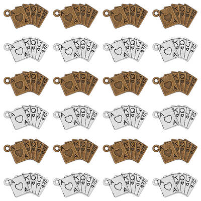60Pcs 2 Colors Tibetan Style Alloy Pendants