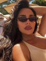 Vintage Cat Eye Frame Sunglasses, Trendy Casual Tinted Lens Sunglasses for Women, Fashionable Frames Sunglasses for Everyday ...