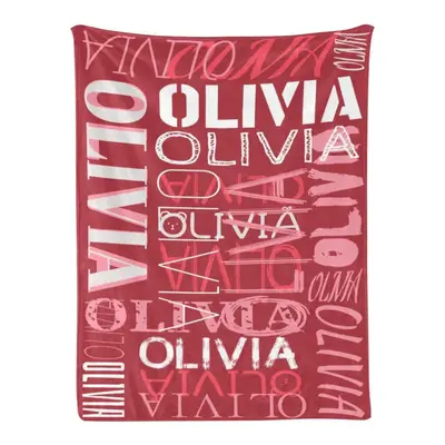 Personalized Name Red Throw Blanket Kid Family Gift - Aperturee