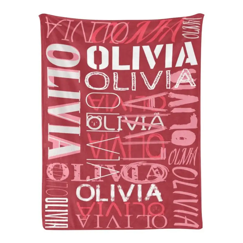 Personalized Name Red Throw Blanket Kid Family Gift - Aperturee
