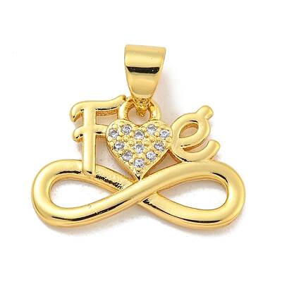 Rack Plating Brass Micro Pave Clear Cubic Zirconia Pendants