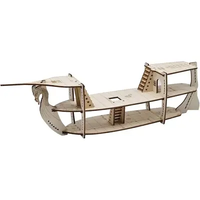 3D RPG Miniatures Ship Wood Laser Cut, 3-Level with 1\