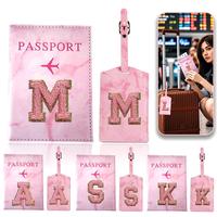 Passport Holder & Luggage Tag Set, 2 Counts/set PU Leather Travel Organizer with Paper Card, Travel Accessories for Women & M...
