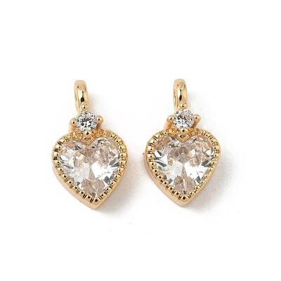 Brass Micro Pave Cubic Zirconia Charms