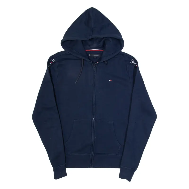 TOMMY HILFIGER Mens Blue Hoodie Full Zip S