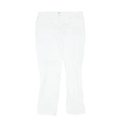 ARMANI Junior Trousers White Regular Tapered Linen Girls W30 L30
