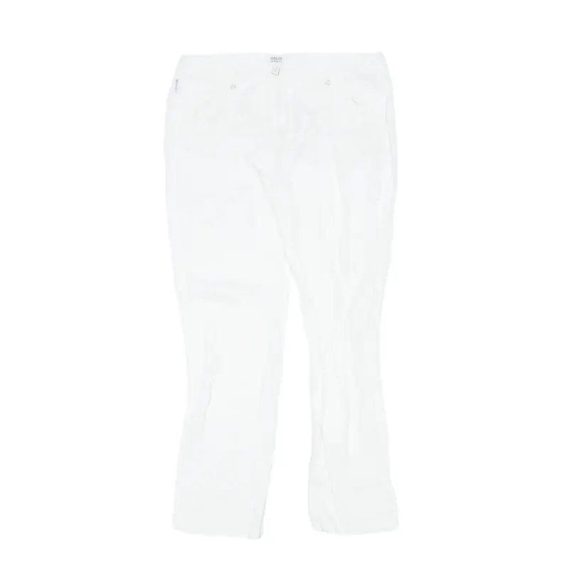 ARMANI Junior Trousers White Regular Tapered Linen Girls W30 L30