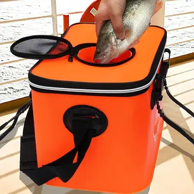 Foldable Fishing Bucket, Waterproof Fishing Box, Fishing Supplies for Outdoor Camping Hiking