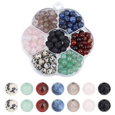 154-175Pcs 7 Styles Natural Mixed Gemstone Beads Kits