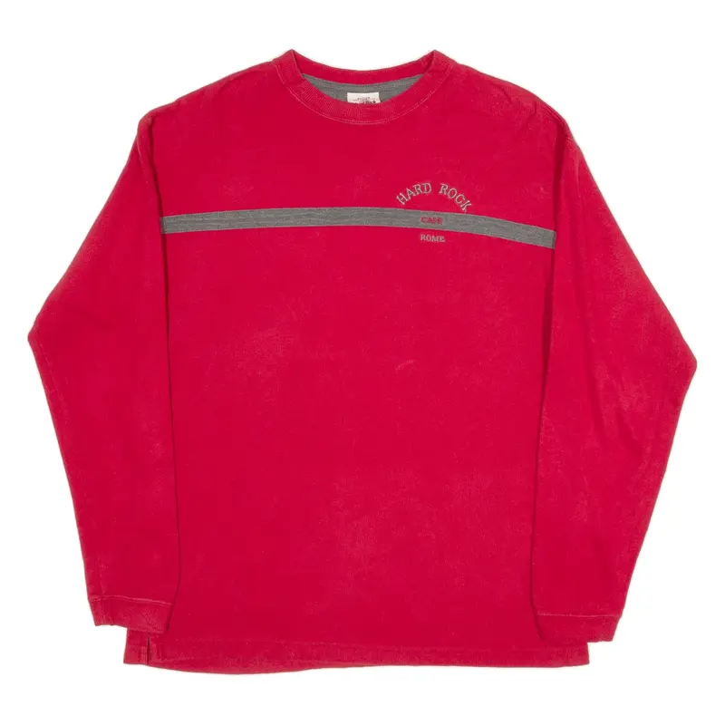 HARD ROCK CAFE Rome T-Shirt Red Long Sleeve Mens M