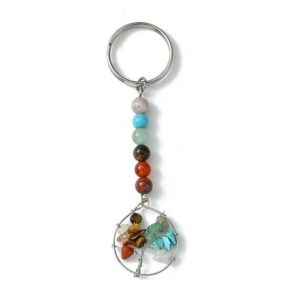 Gemstone Tree of Life Keychain
