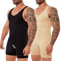 Men's Bodysuit Shapewear With Open Crotch ,Men Full Body Shaper Tummy Control Sleeveless Bodysuit ,Men Underwear