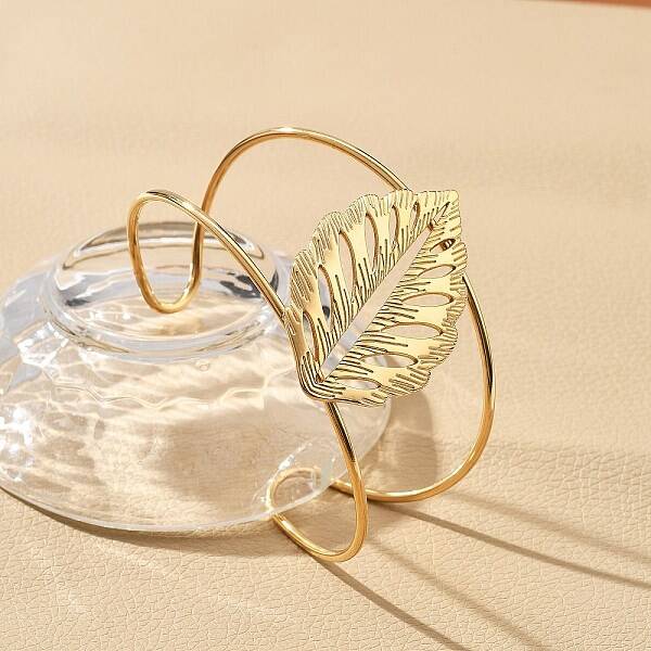Ion Plating(IP) 304 Stainless Steel Cuff Bangles for Women