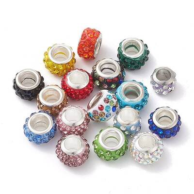 Rondelle Polymer Clay Rhinestone