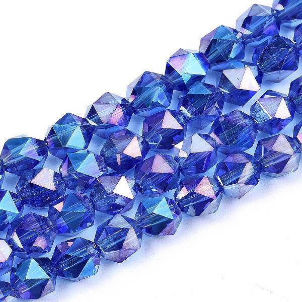 Electroplate Transparent Glass Beads Strands
