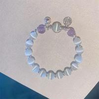 [1 gift] Purple bead bell bracelet, suitable for gift friends, holiday gifts