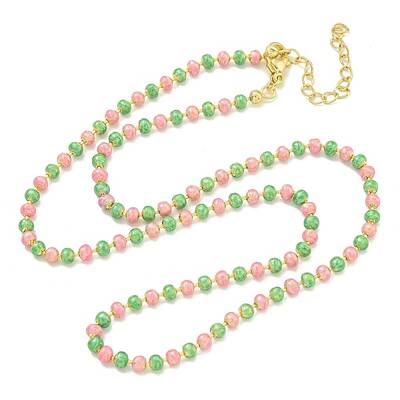 Brass Enamel Link Chain Necklaces