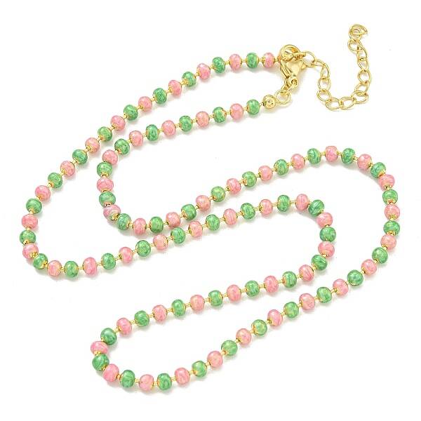 Brass Enamel Link Chain Necklaces