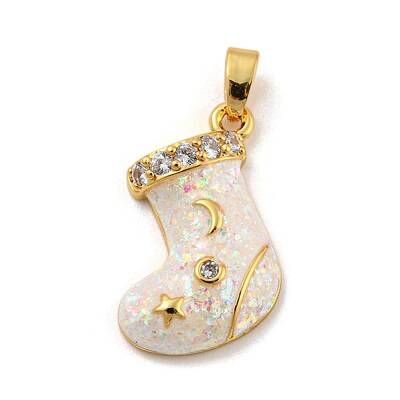 Christmas Brass Micro Pave Cubic Zirconia Pendant