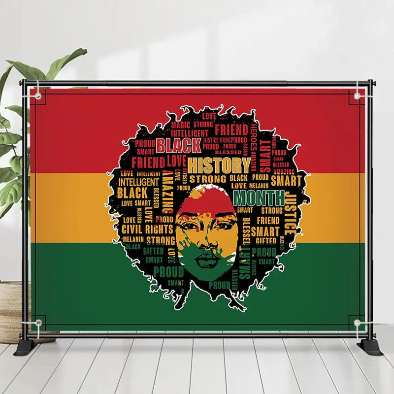 Colored Stripes Girl Black History Month Backdrop - Aperturee