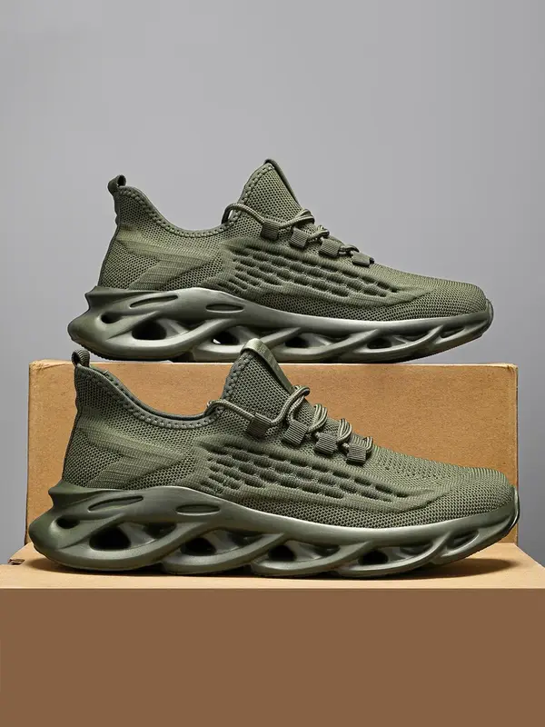 Men's Fashionable Lace Up Low Top Sneakers, Casual Comfortable Breathable Sports Running Shoes, Male All-match Round Toe Athl...