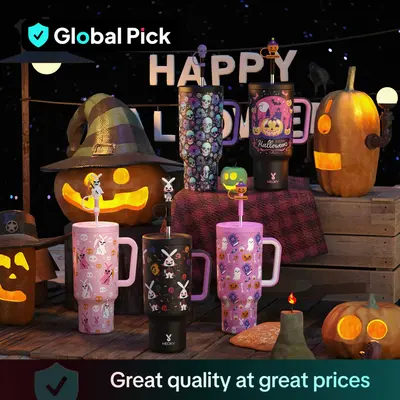 【Meoky】40oz Holiday Straw Handle Cup, 1/2 Counts Cup, Leak-proof Cup Lid, Silicone Handle, Non-slip Noise Reduction Pad A...