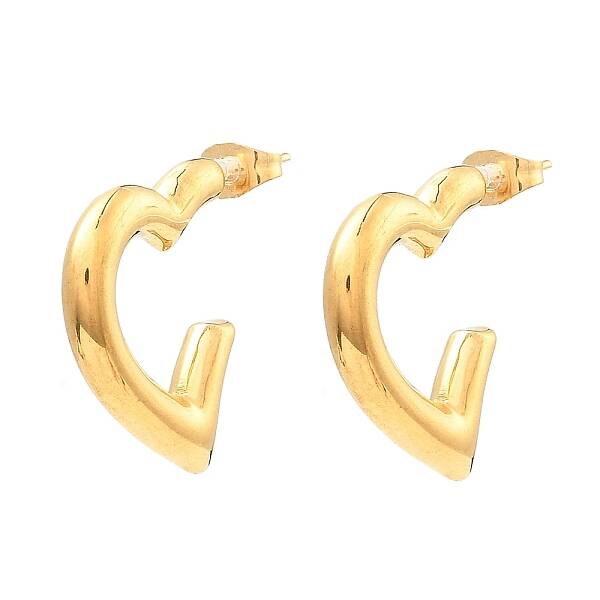 304 Stainless Steel Heart Stud Earrings