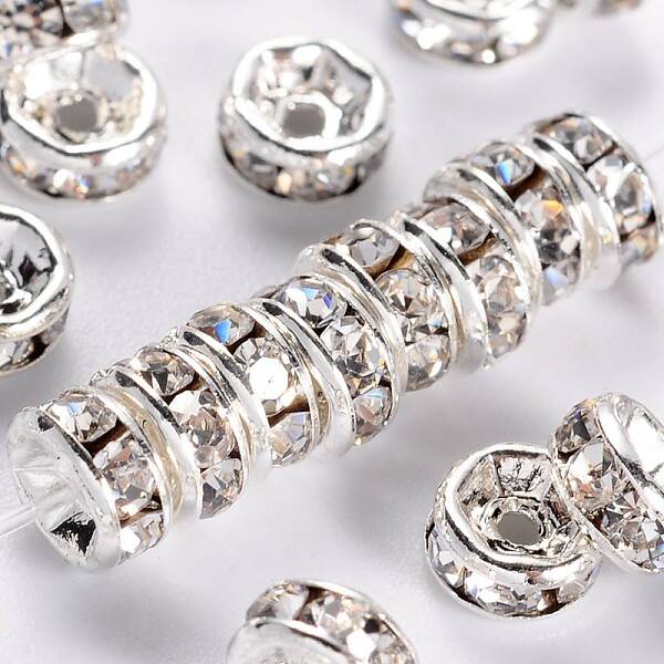 Brass Rhinestone Spacer Beads