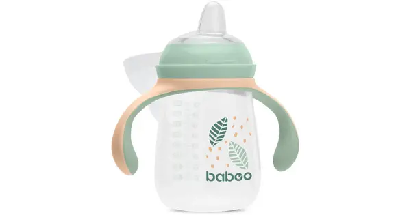 Baboo Peachy Keen silicone mug with handles 6m+ 260 ml