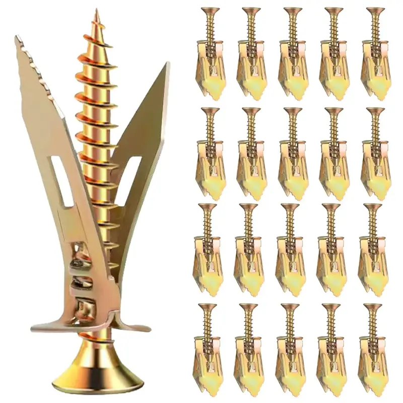 Self Drilling Anchors Screws 40/200 Pcs, (0.47X1.18inch)Upgraded Self Drilling Drywall Anchors with Screws, Easy Application ...