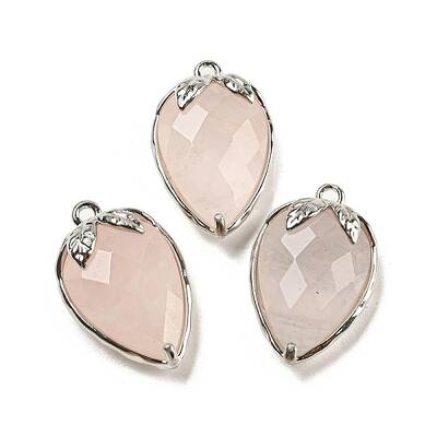 Natural Rose Quartz Faceted Pendants