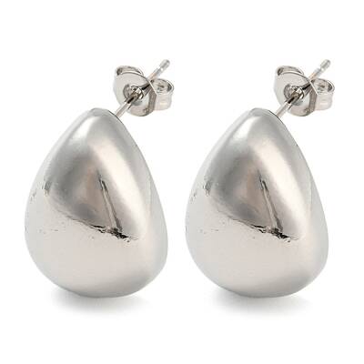 Rack Plating Brass Teardrop Stud Earrings