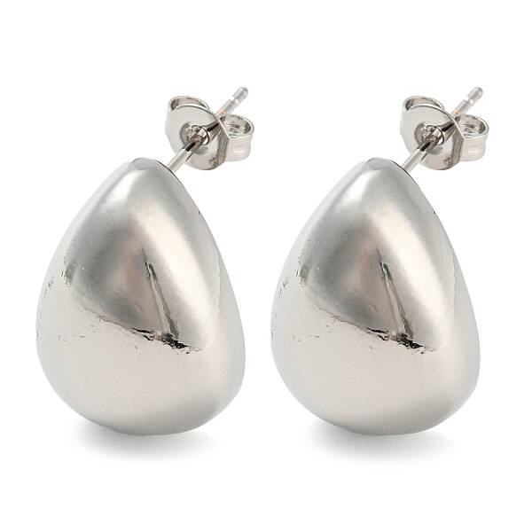 Rack Plating Brass Teardrop Stud Earrings