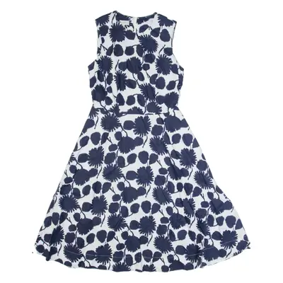 PHASE EIGHT Womens A-Line Dress White Floral Sleeveless Midi S